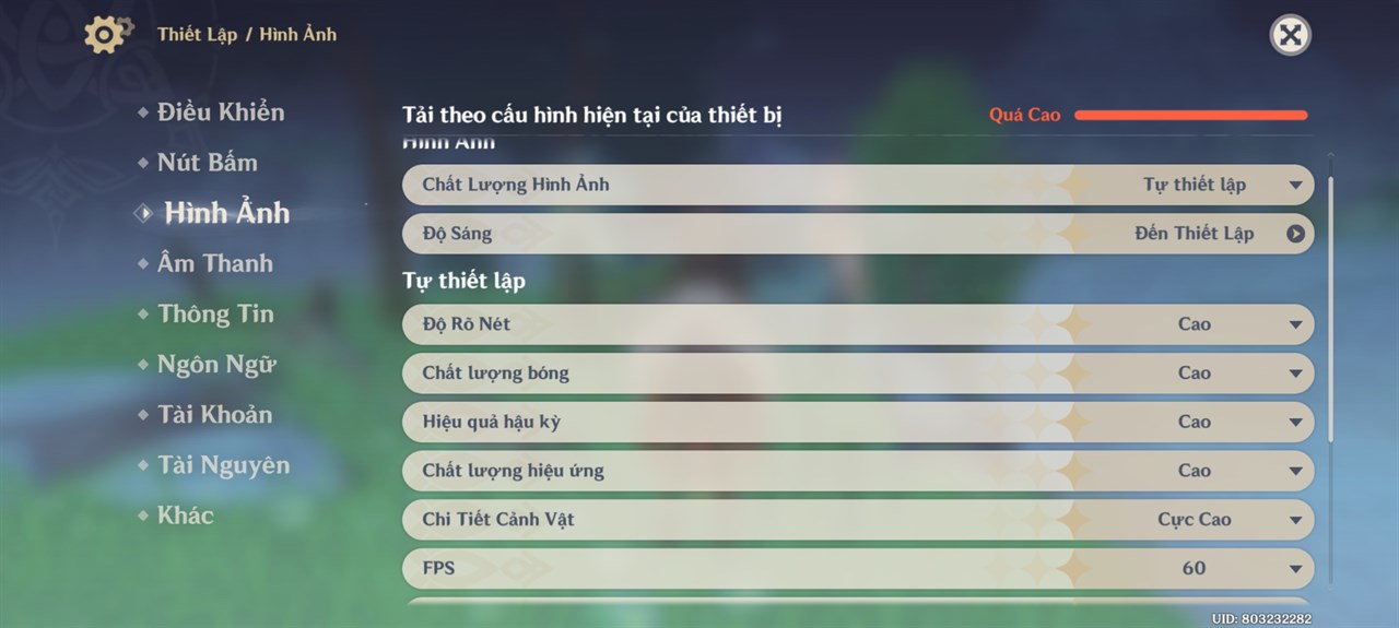 Thiết lập đồ họa game Genshin Impact trên Xiaomi 14 Thiết lập đồ họa game Genshin Impact trên Xiaomi 14