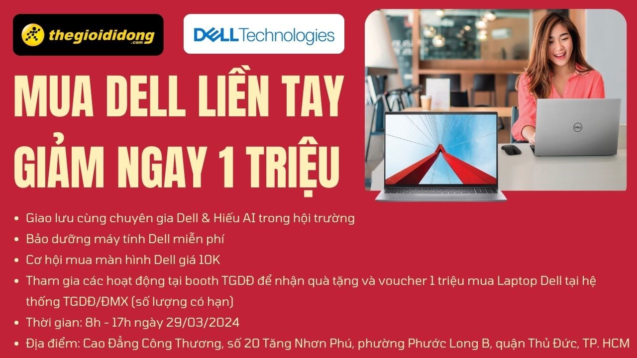 Mua dell liền tay giảm ngay 1 triệu