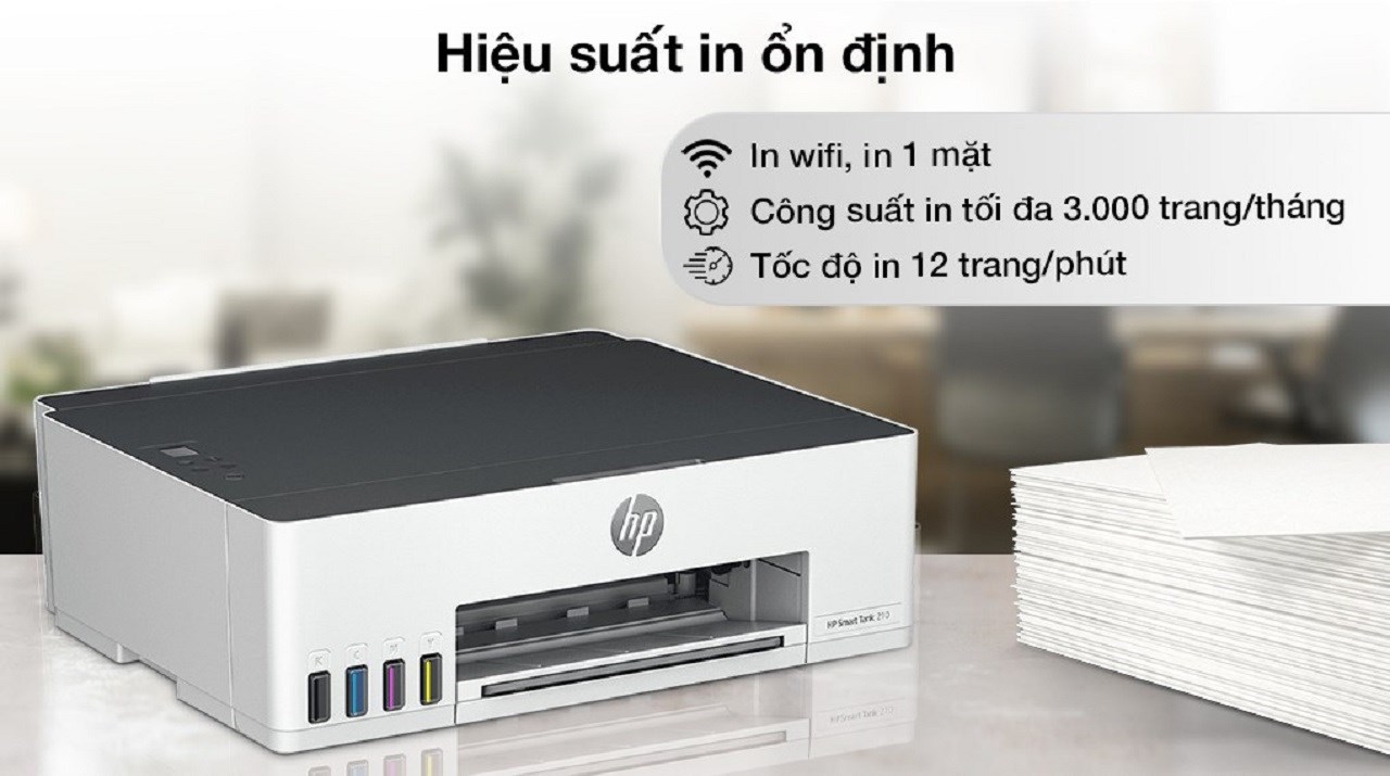 HP Smart Tank 210 Wifi (3D4L3A): Máy in màu chất lượng, giá rẻ HP Smart Tank 210 Wifi (3D4L3A): Máy in màu chất lượng, giá rẻ
