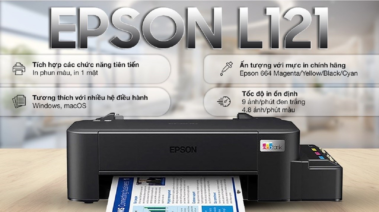 Epson EcoTank L121 (C11CD76501): Máy in phun màu giá rẻ tại TGDĐ Epson EcoTank L121 (C11CD76501): Máy in phun màu giá rẻ tại TGDĐ