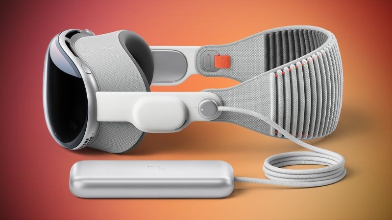 Apple Vision Pro có sợi dây kết nối pin và kính khá dài Apple Vision Pro có sợi dây kết nối pin và kính khá dài