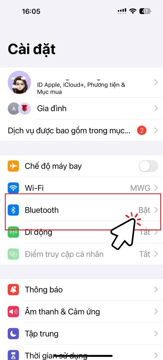 Bật Bluetooth