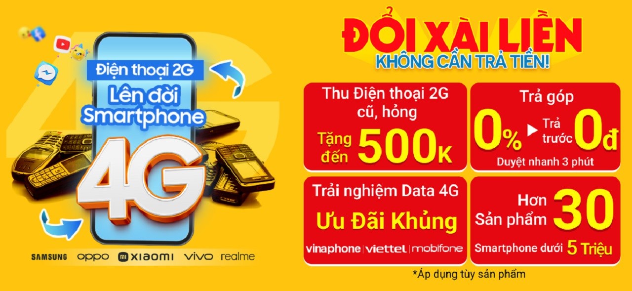 KHUYỄN MÃI LÊN ĐỜI ĐIỆN THOẠI 4G