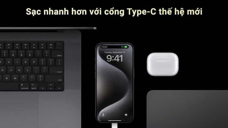 iPhone 15 Pro Max được trang bị cổng sạc Type-C