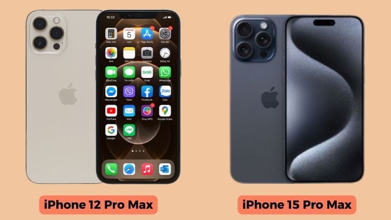 Sự khác biệt về vật liệu của iPhone 12 Pro Max và iPhone 15 Pro Max