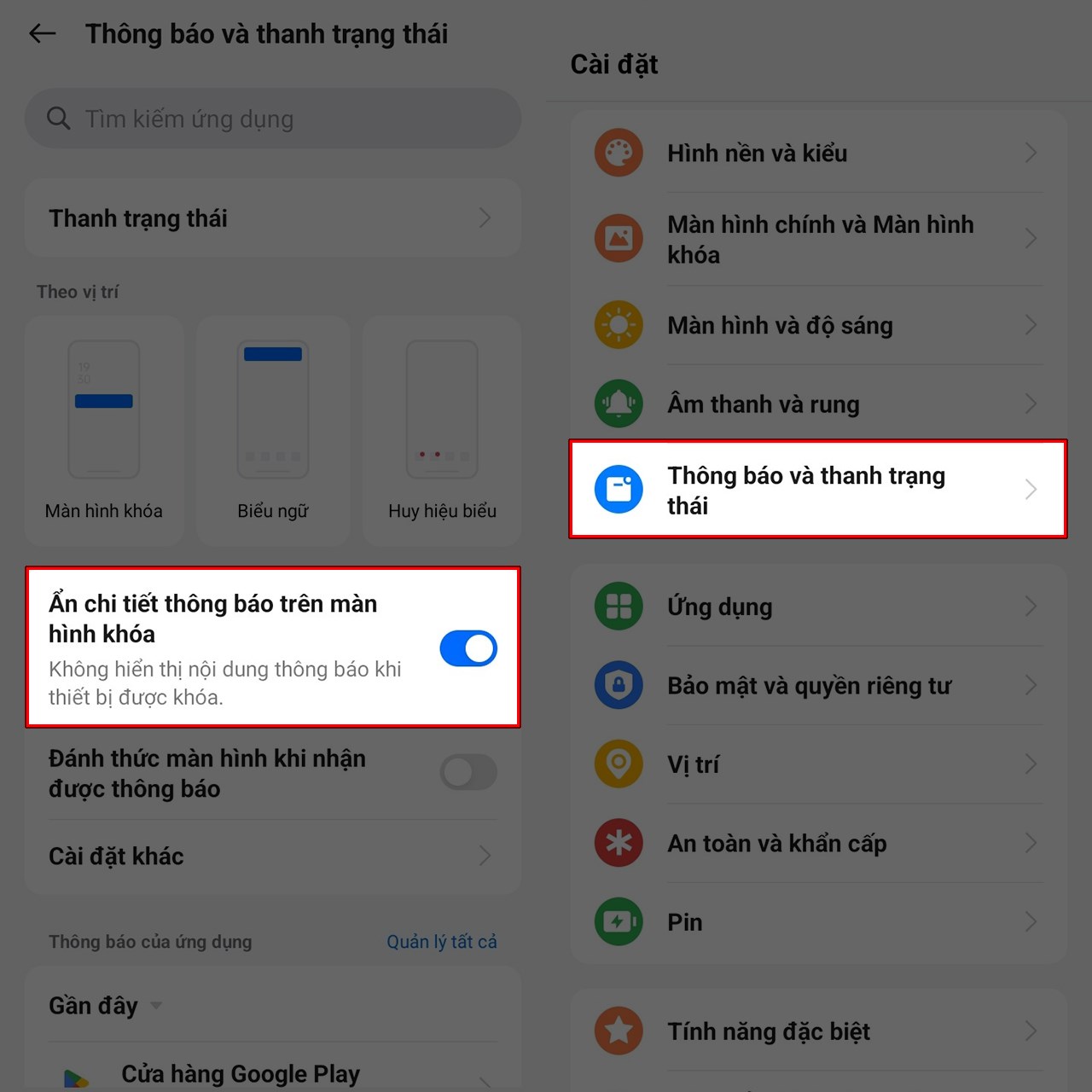 Cách ẩn thông báo trên màn hình khóa trên realme C65 Cách ẩn thông báo trên màn hình khóa trên realme C65