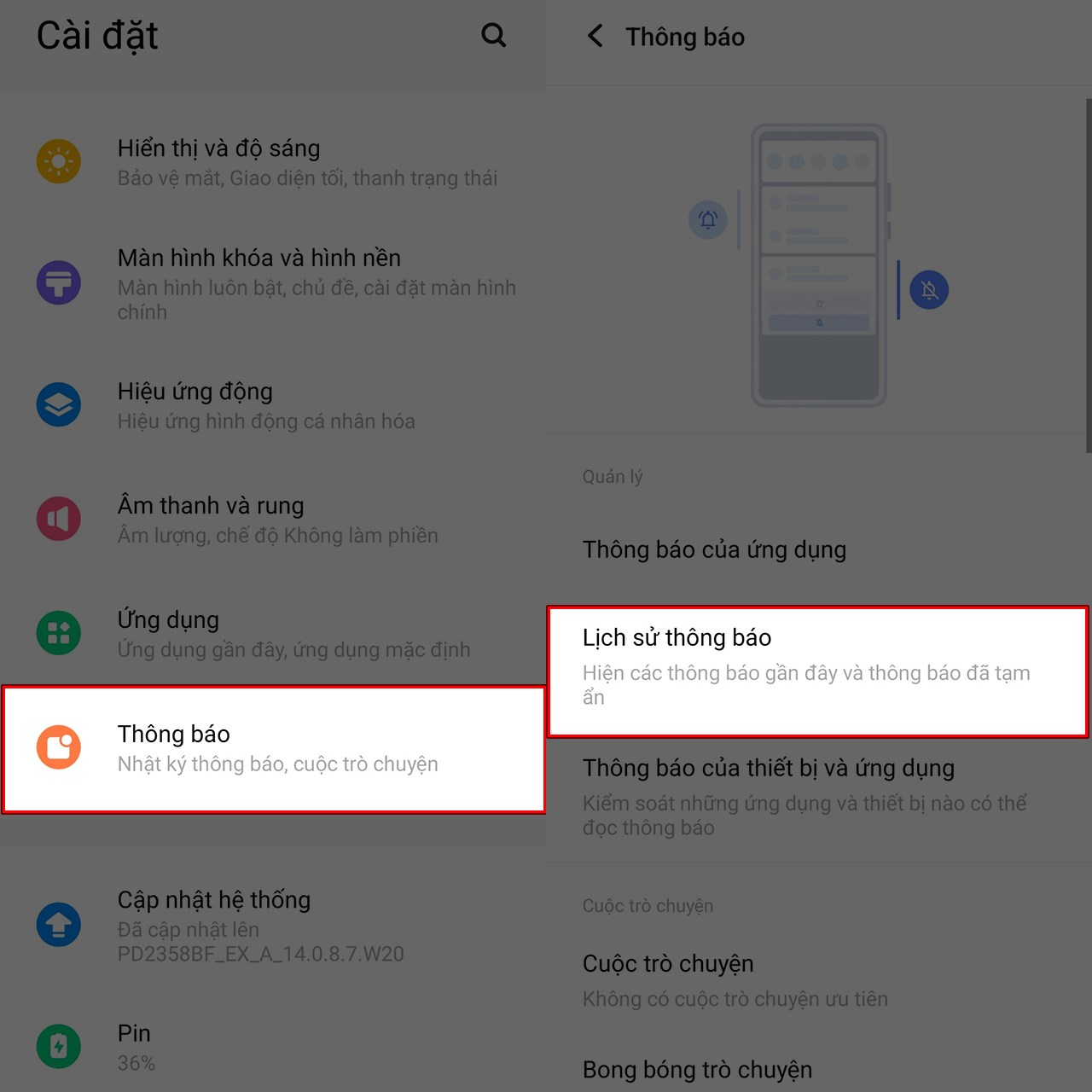 Cách bật lịch sử thông báo trên Vivo Y100 Cách bật lịch sử thông báo trên Vivo Y100