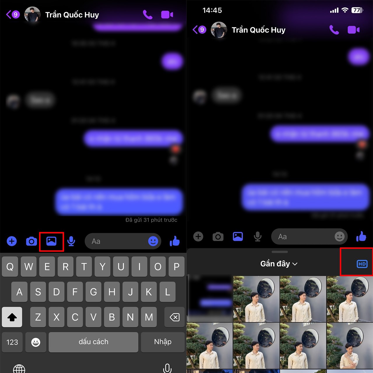 Cách gửi ảnh HD trên Messenger
