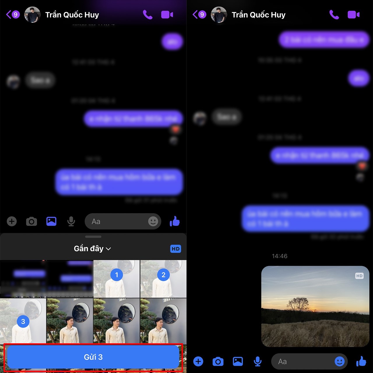 Cách gửi ảnh HD trên Messenger
