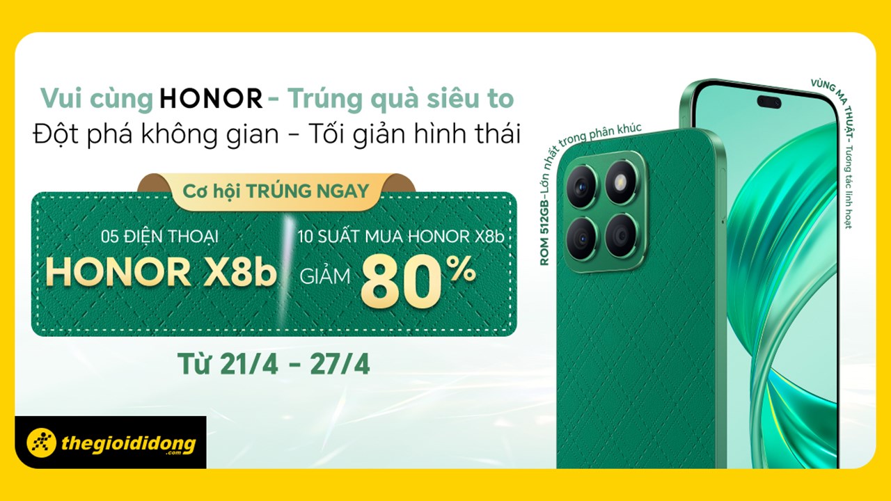 Cơ hội trúng 5 chiếc Honor X8b đang chờ bạn, chỉ cần 30 giây để lại thông tin