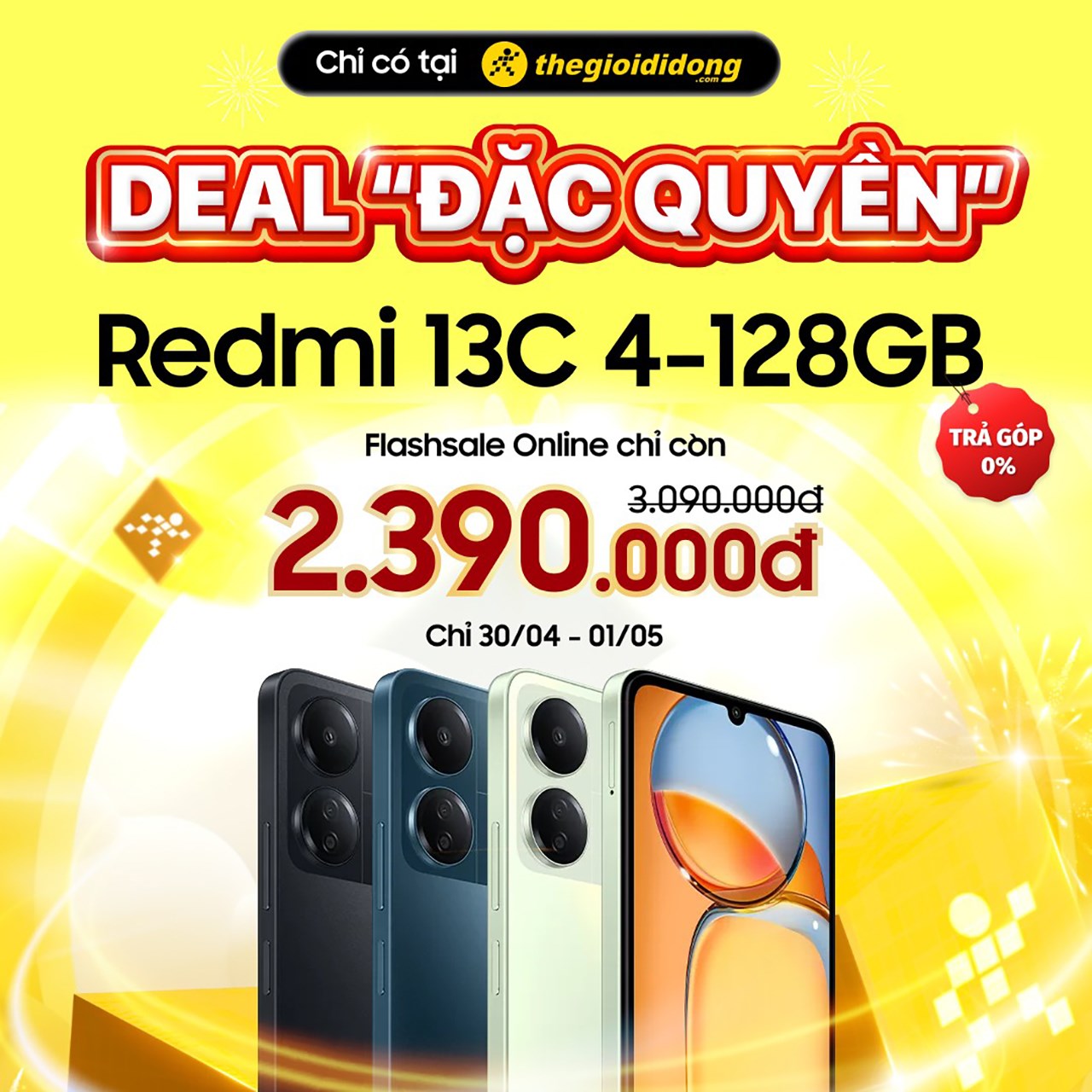 Đặc quyền chỉ 2 ngày: Redmi Note 13 chỉ 4.49 triệu, Redmi 12 chỉ còn 2.84 triệu, Redmi 13C chỉ còn 2.39 triệu