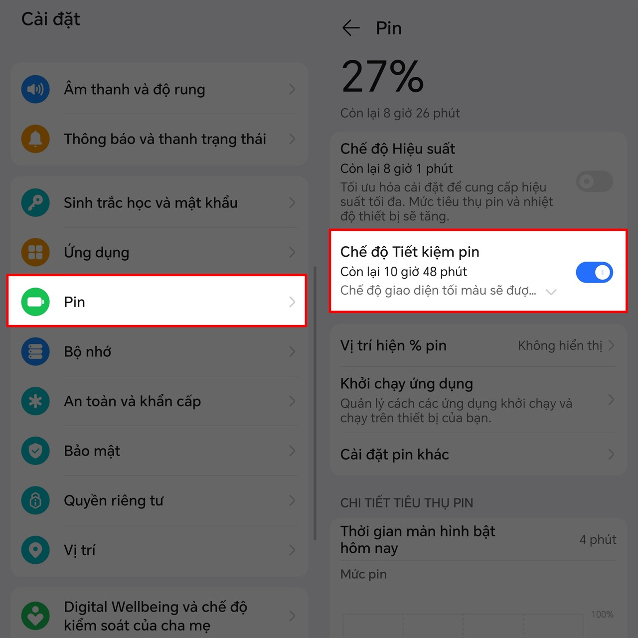 Cách bật chế độ tiết kiệm pin trên HONOR X7b Cách bật chế độ tiết kiệm pin trên HONOR X7b