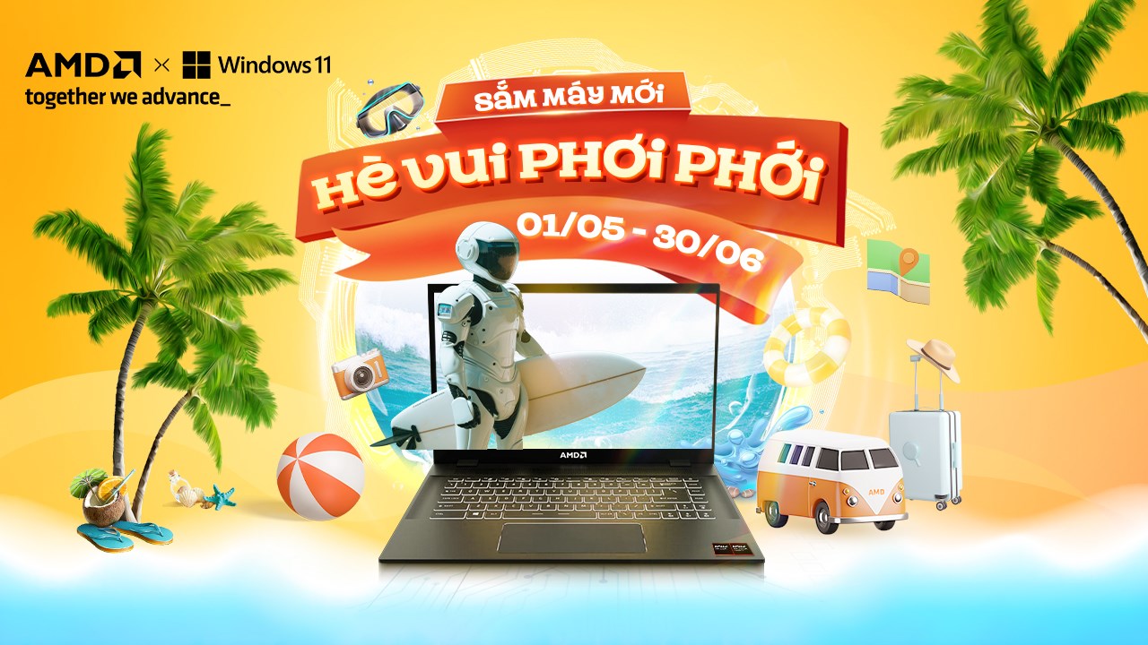 Nhận ngay vali cao cấp, nón AMD, ví Passport khi mua laptop chạy AMD Nhận ngay vali cao cấp, nón AMD, ví Passport khi mua laptop chạy AMD