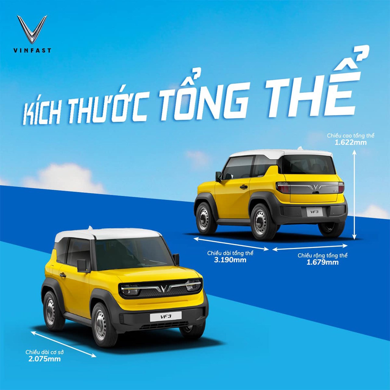 Kích thước tổng thể của VinFast VF3