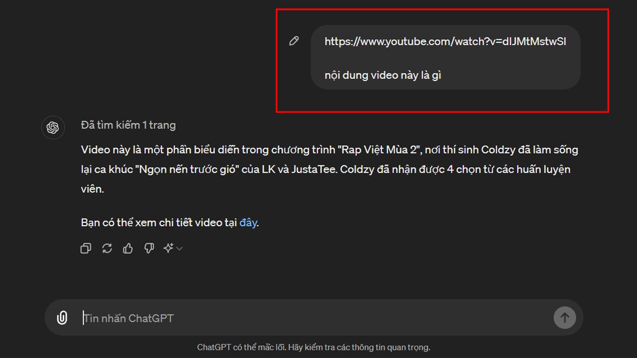 Cách tổng hợp nội dung trong video với ChatGPT-4o