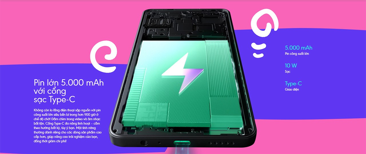 Tecno Spark Go 2024 được trang bị viên pin lớn 5.000 mAh