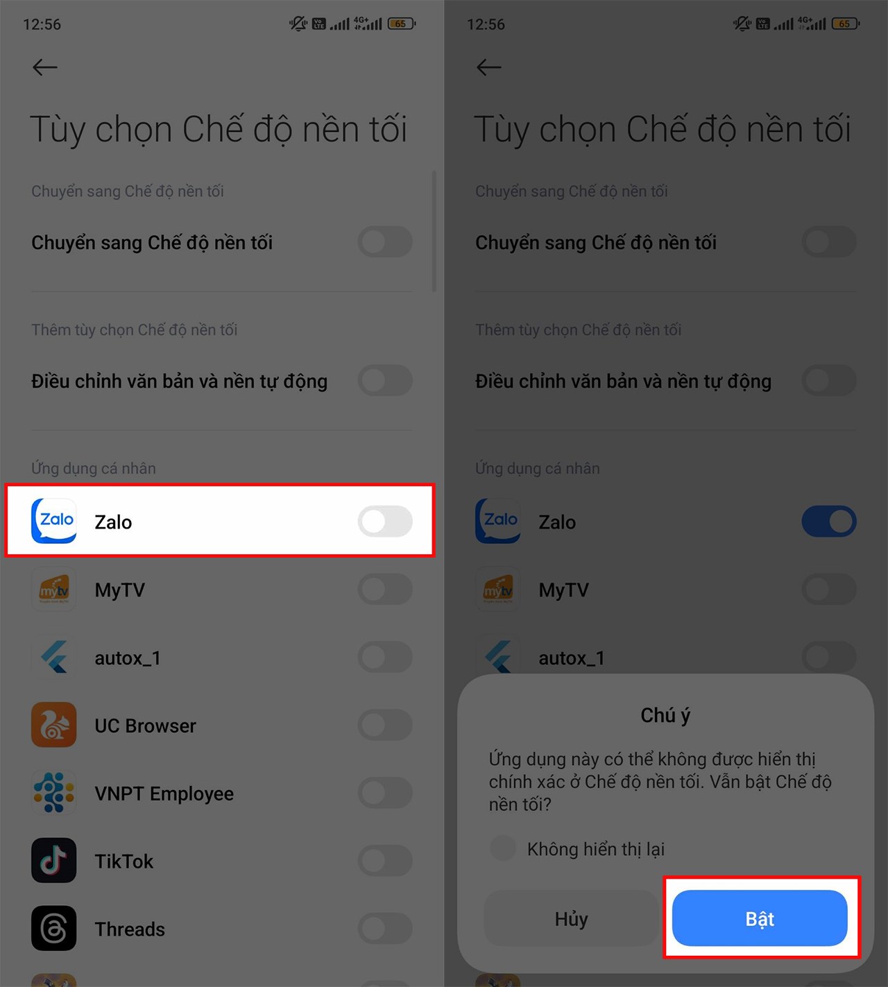 Cách chỉnh chế độ tối cho từng ứng dụng trên Xiaomi