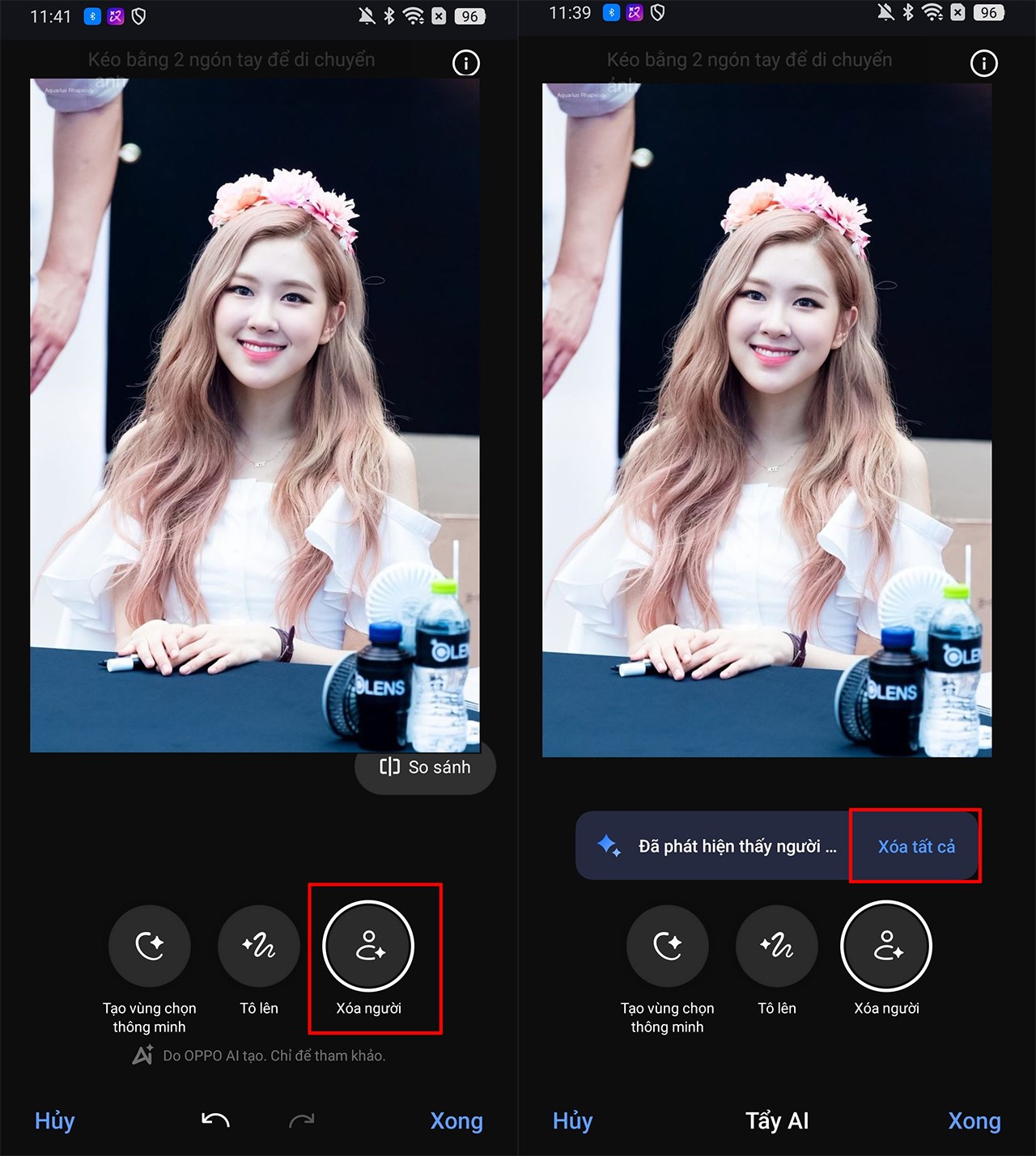 Cách xóa người trong ảnh bằng AI trên OPPO Reno12. 
