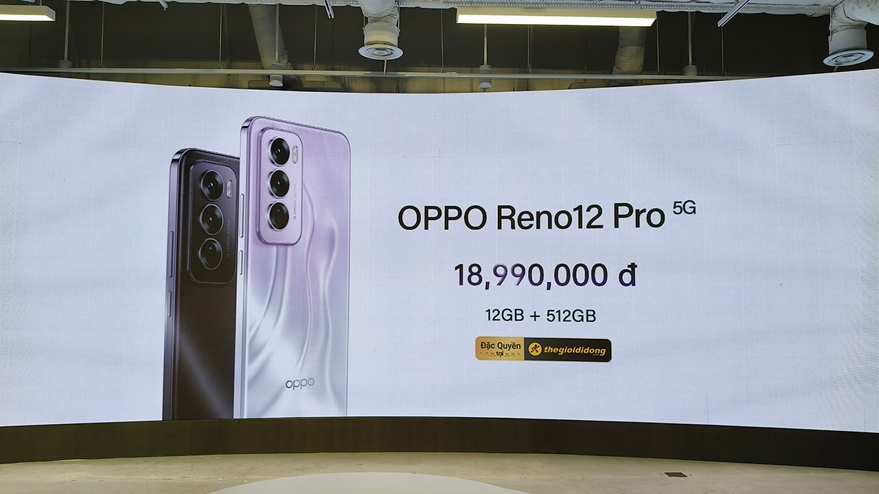 Giá bán chính thức của OPPO Reno12 Pro