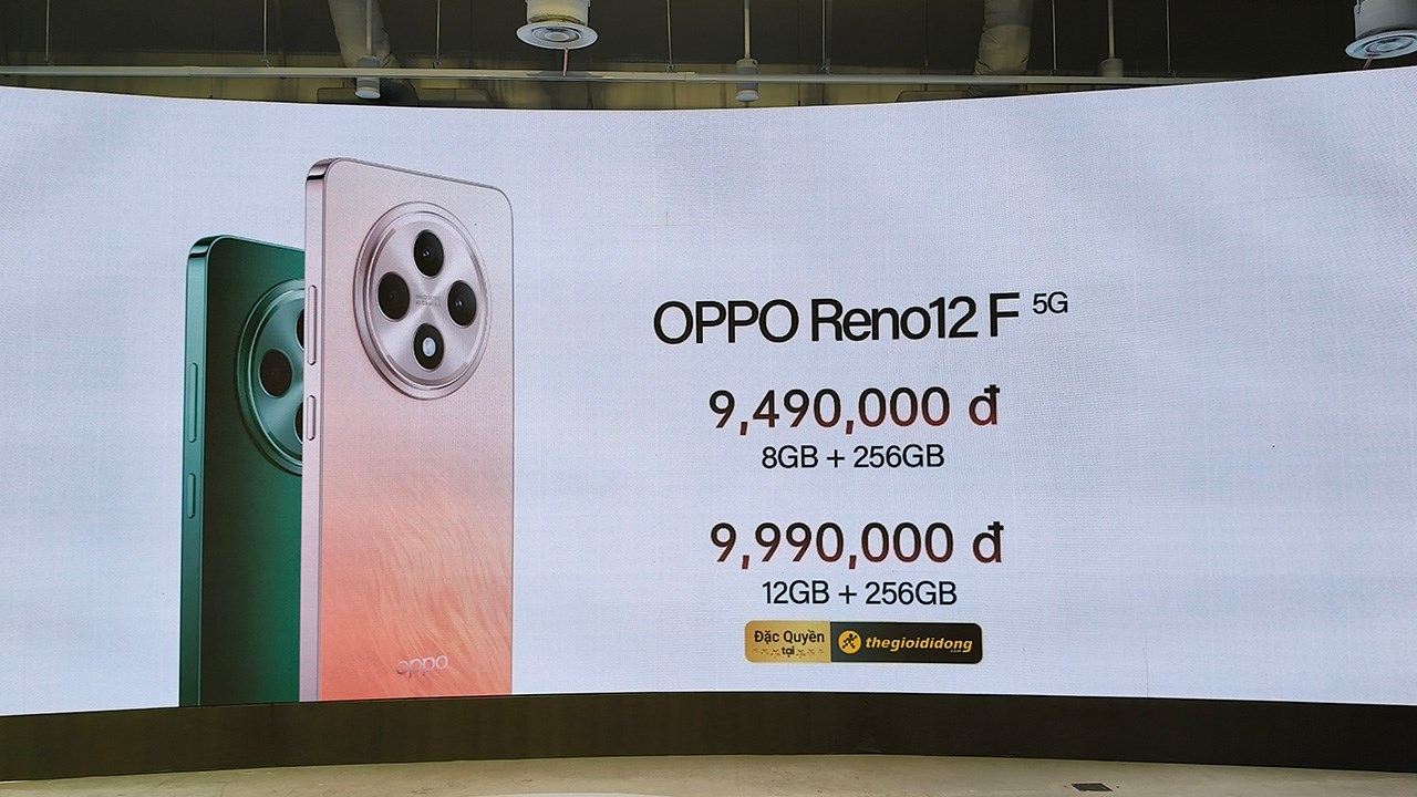 Giá bán chính thức của OPPO Reno12 F