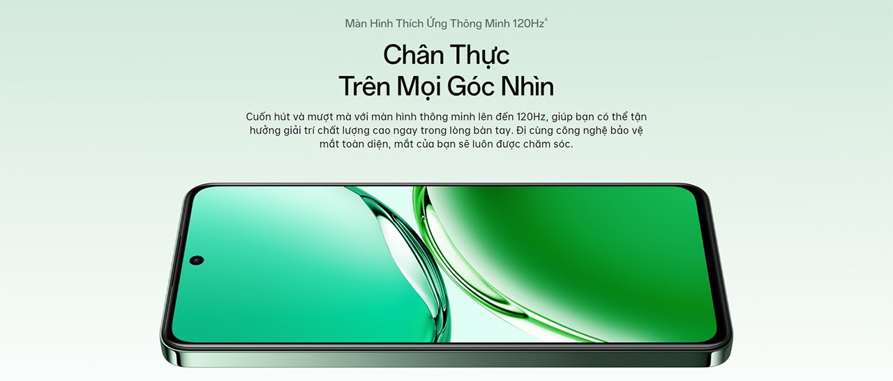 Màn hình AMOLED chân thực trên OPPO Reno12 F