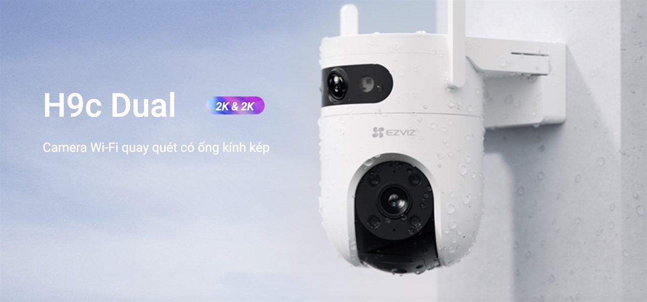 Mở bán Camera IP ngoài trời EZVIZ H9C Dual, góc nhìn 360 độ, 2 mắt camera nhân đôi an toàn Mở bán Camera IP ngoài trời EZVIZ H9C Dual, góc nhìn 360 độ, 2 mắt camera nhân đôi an toàn