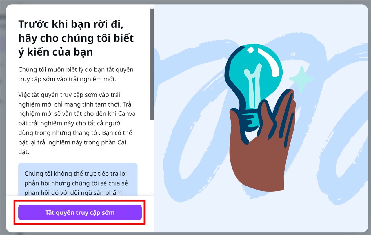 Cách quay về giao diện cũ Canva