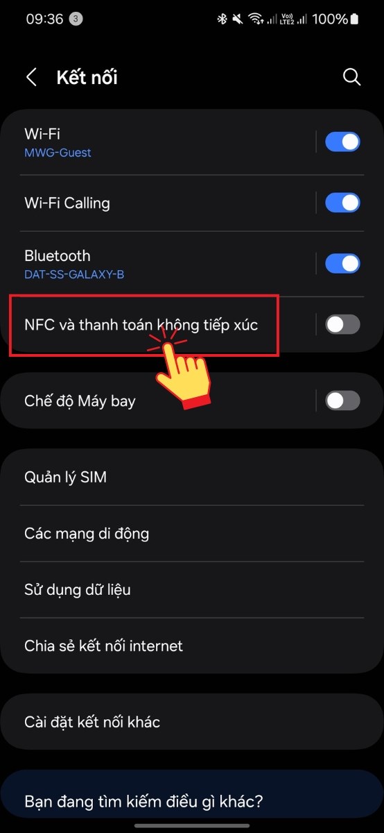 Chọn NFC và thanh toán không tiếp xúc (NFC and contactless payments)