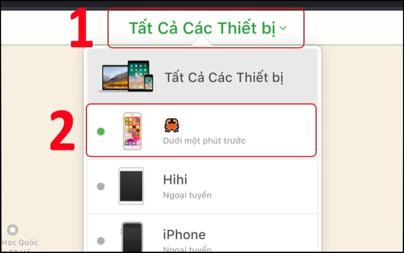 Chọn thiết bị cần tìm