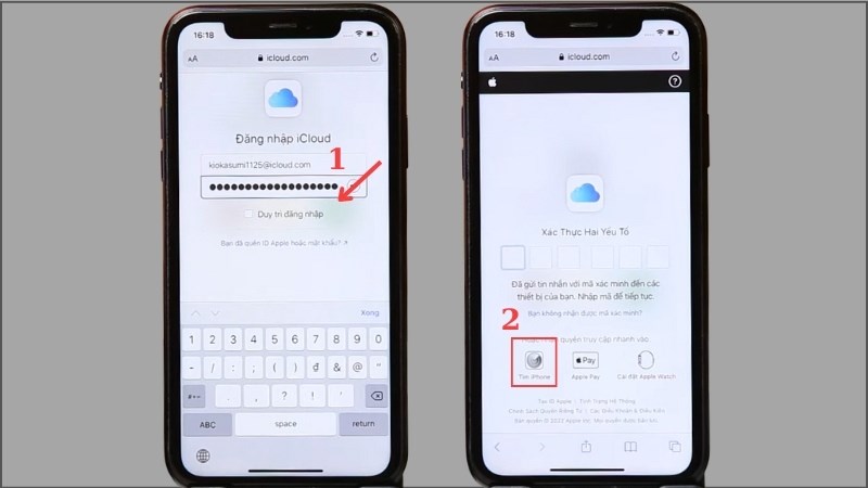 Đăng nhập tài khoản iCloud và chọn Tìm iPhone