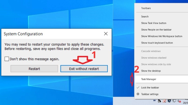 Chuột phải vào thanh Taskbar > chọn Task Manager 