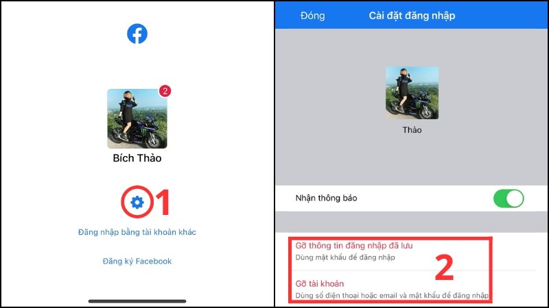 Bạn có thể loại bỏ tài khoản của mình hoàn toàn khỏi ứng dụng bằng tùy chọn Remove Account (Xóa tài khoản) Bạn có thể loại bỏ tài khoản của mình hoàn toàn khỏi ứng dụng bằng tùy chọn Remove Account (Xóa tài khoản)