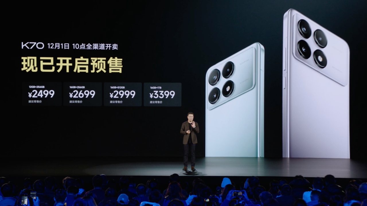 Giá Redmi K70 được công bố tại sự kiện. Nguồn: Xiaomi. Giá Redmi K70 được công bố tại sự kiện. Nguồn: Xiaomi.