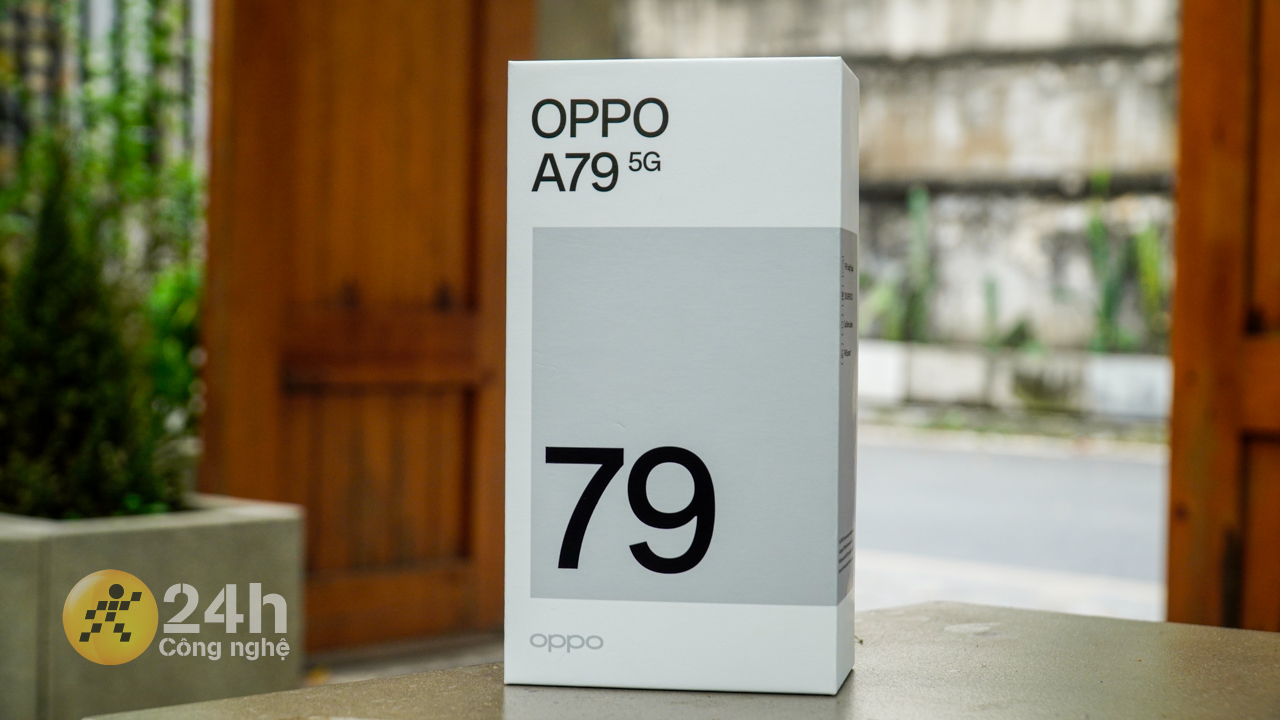 Hộp đựng OPPO A79 5G được thiết kế rất quen thuộc.