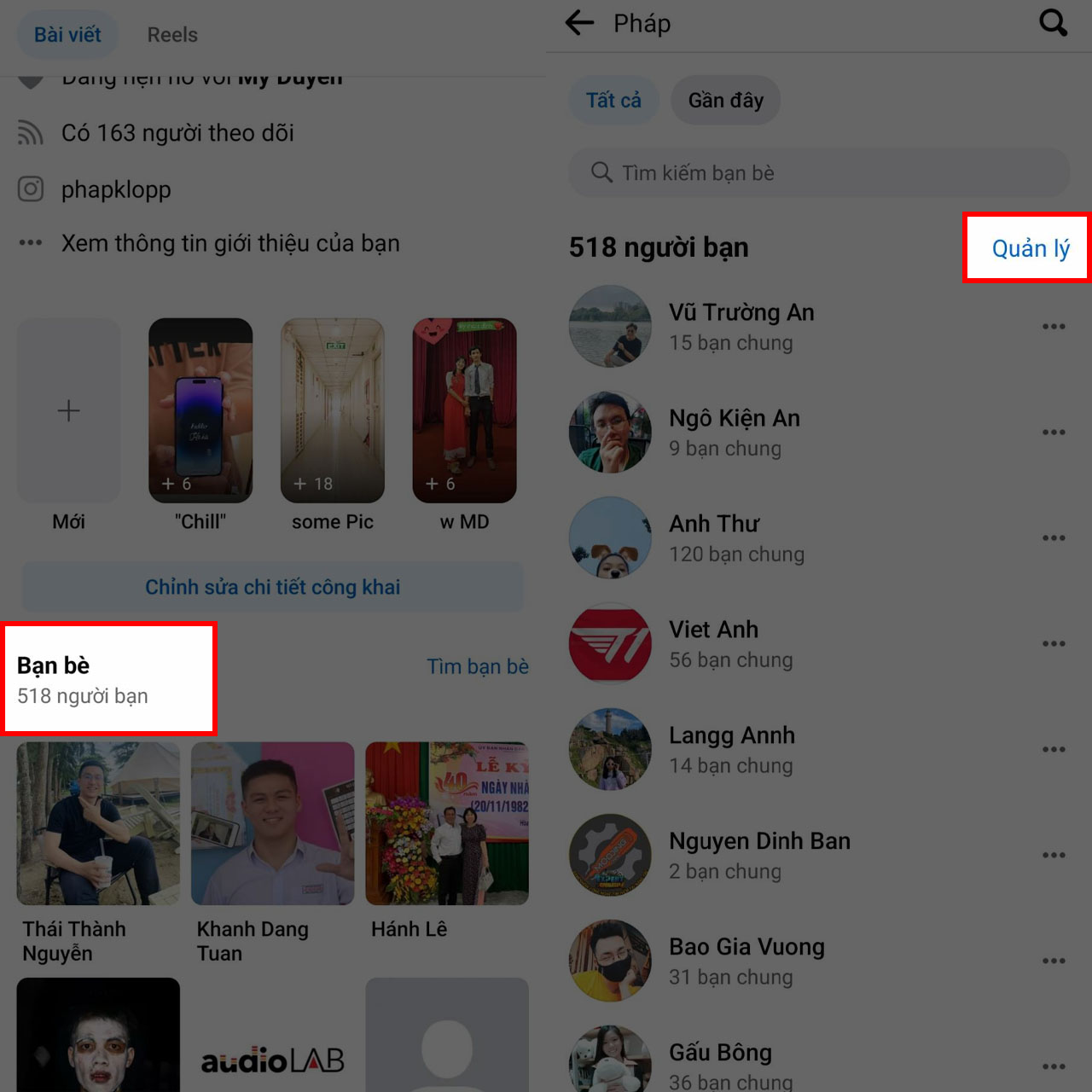 Cách lọc bạn bè ít tương tác Facebook