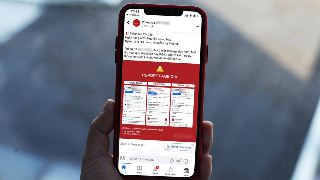 Kẻ gian giả mạo những fanpage nổi tiếng để lừa đảo chuyển tiền