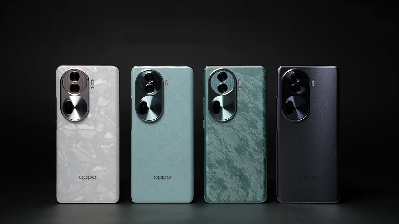 Các phiên bản màu sắc của OPPO Reno11 và OPPO Reno11 Pro (thứ ba từ trái sang)