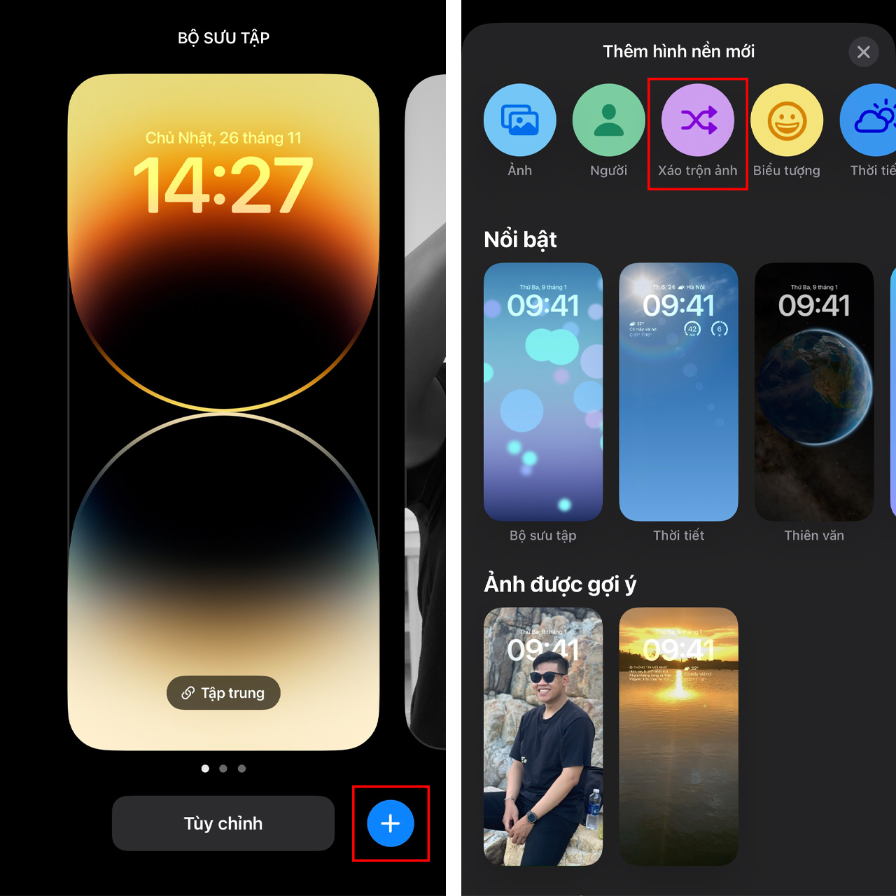 Cách cài album ảnh làm màn hình khóa iPhone