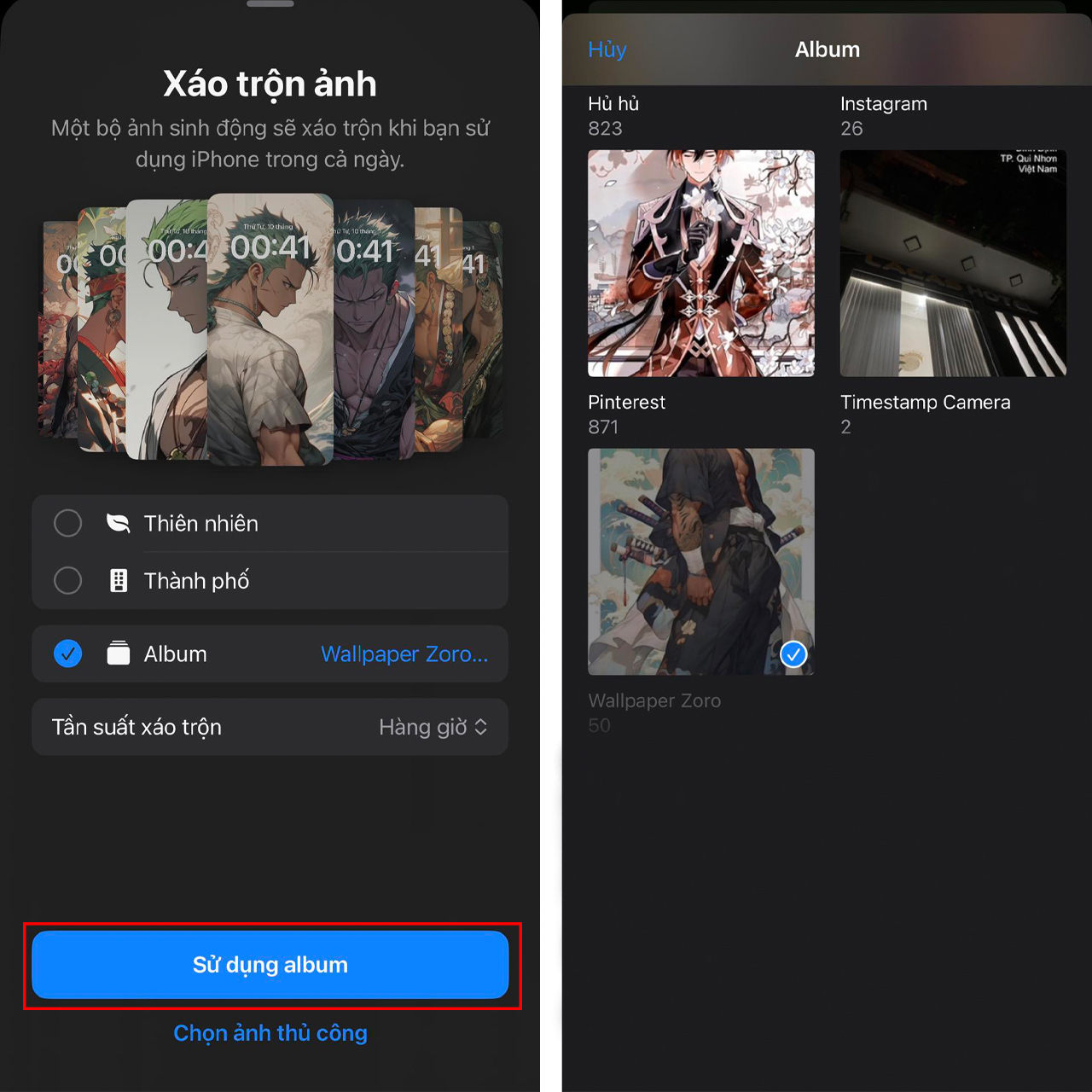 Cách cài album ảnh làm màn hình khóa iPhone