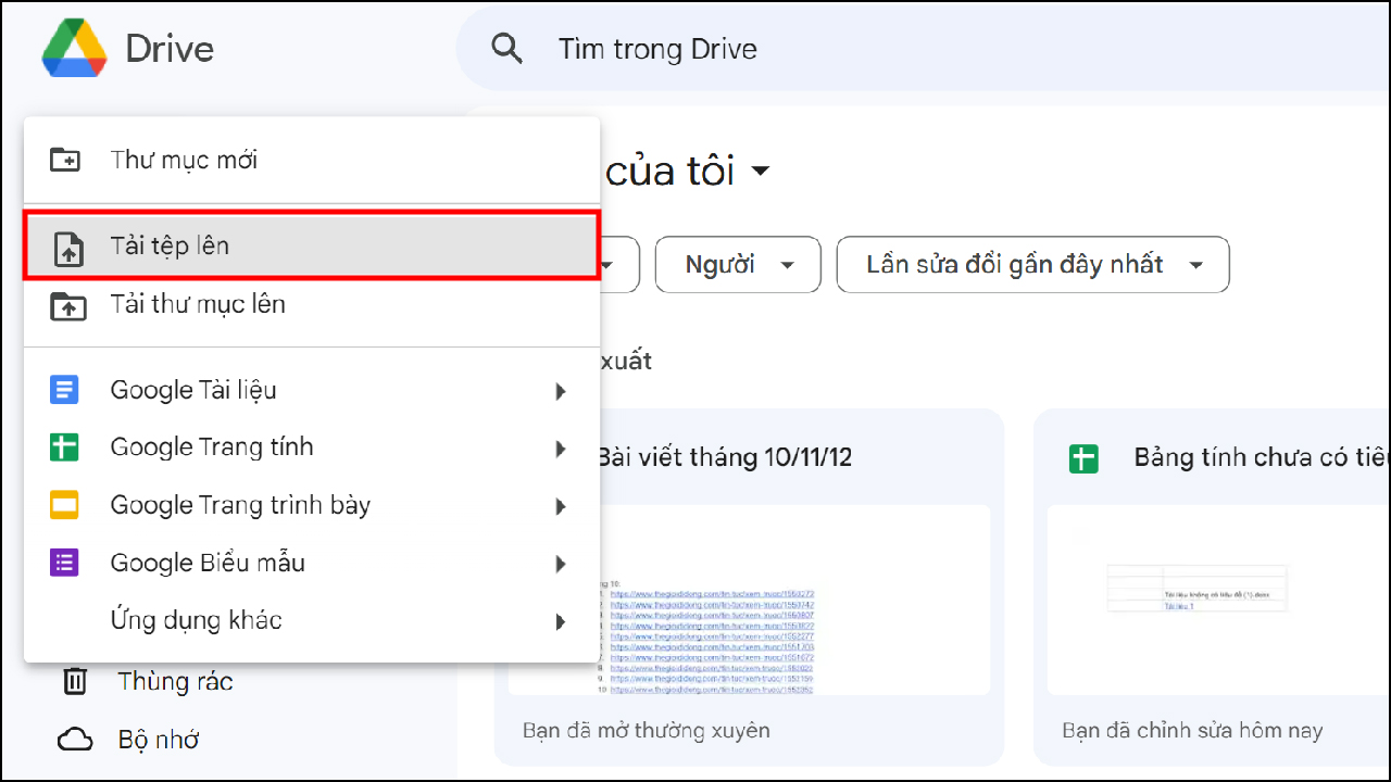 Cách chèn file Word vào Google Sheets