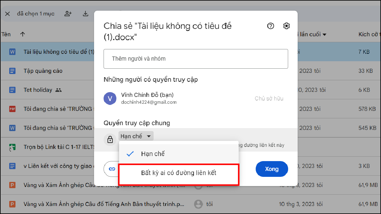 Cách chèn file Word vào Google Sheets