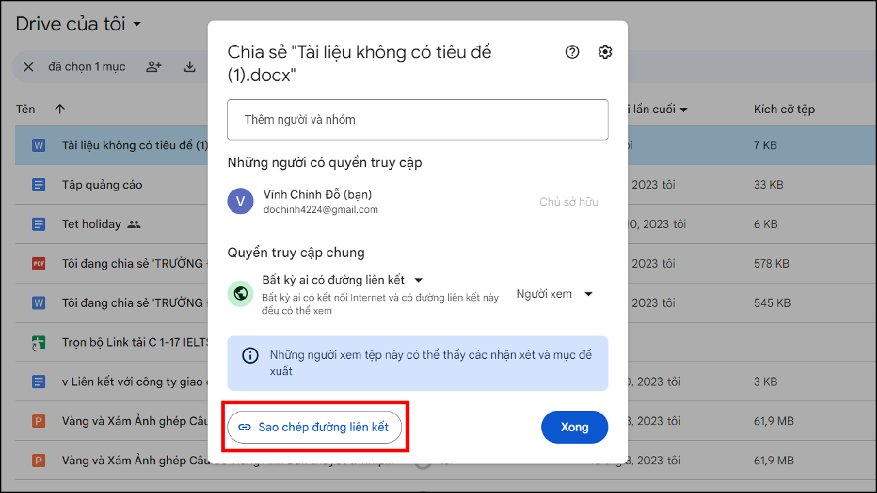 Cách chèn file Word vào Google Sheets