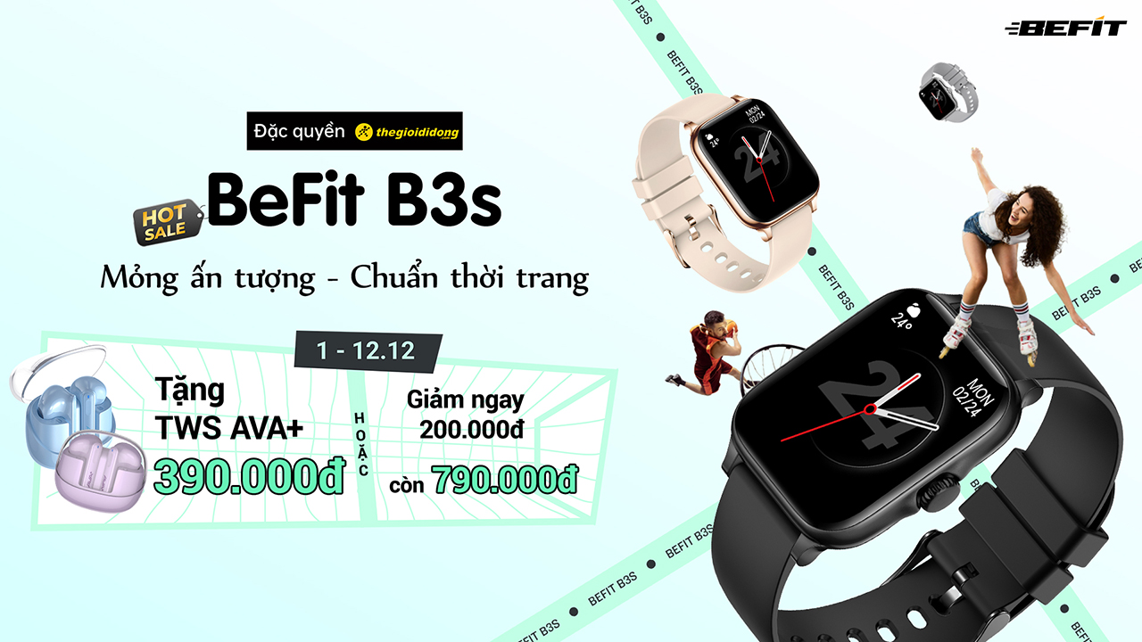 Hotsale cực đã: BeFit B3S được giảm ngày 200K hoặc tặng tai nghe TWS trị giá 390K Hotsale cực đã: BeFit B3S được giảm ngày 200K hoặc tặng tai nghe TWS trị giá 390K