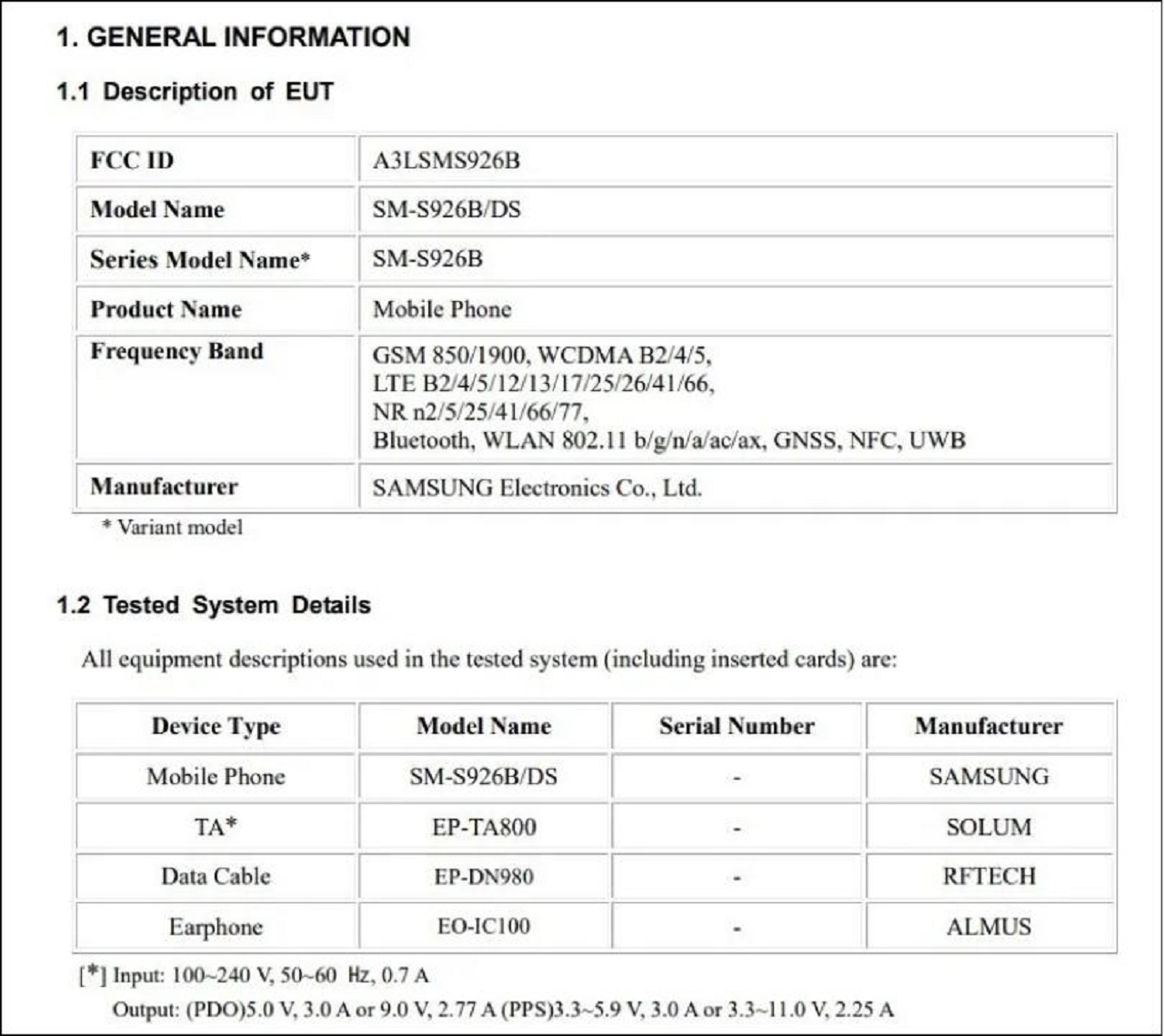 Thông tin về Galaxy S24+ trên FCC Thông tin về Galaxy S24+ trên FCC