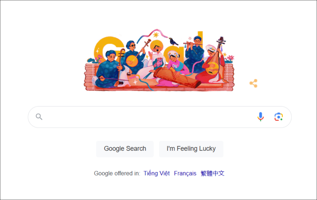 Google Doodle tôn vinh nghệ thuật Đờn ca Tài tử Nam Bộ