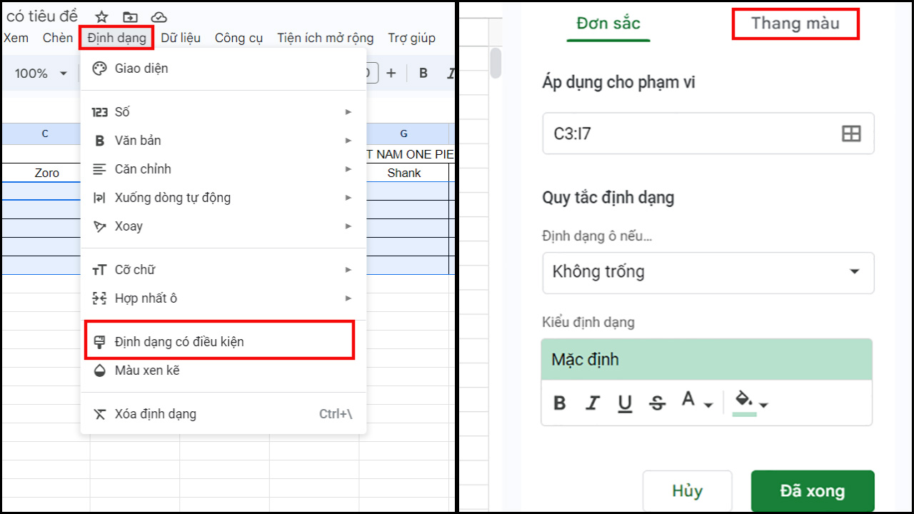 Cách tạo bản đồ nhiệt trong Google Sheets