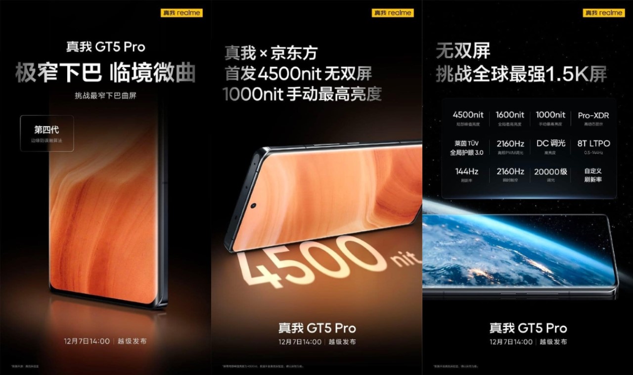 Thông tin về màn hình trên realme GT5 Pro Thông tin về màn hình trên realme GT5 Pro