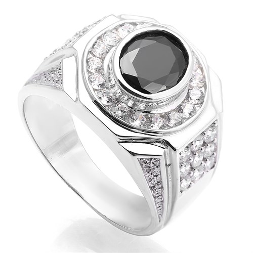 Nhẫn Bạc Nam Đính Đá Mạ Vàng Trắng AvaJi AVJ.R000338