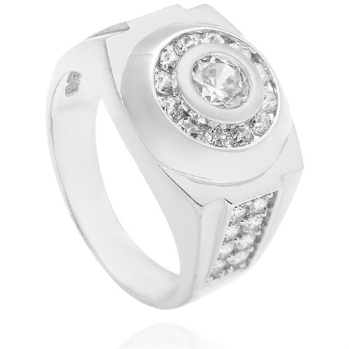 Nhẫn Bạc Nam Đính Đá Mạ Vàng Trắng AvaJi AVJ.R000353