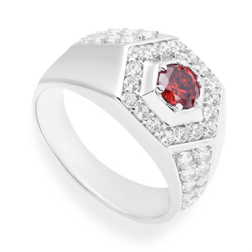 Nhẫn Bạc Nam Đính Đá Mạ Vàng Trắng AvaJi AVJ.R000357